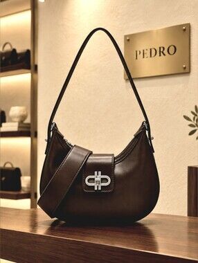 PEDRO Icon Turn-Lock Leather Shoulder Bag